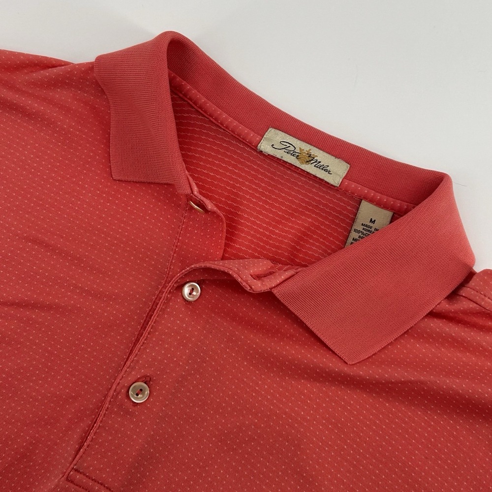 Peter Millar Mens M Polo Pink Lightweight Golf Beach Shirt Short Sleeve